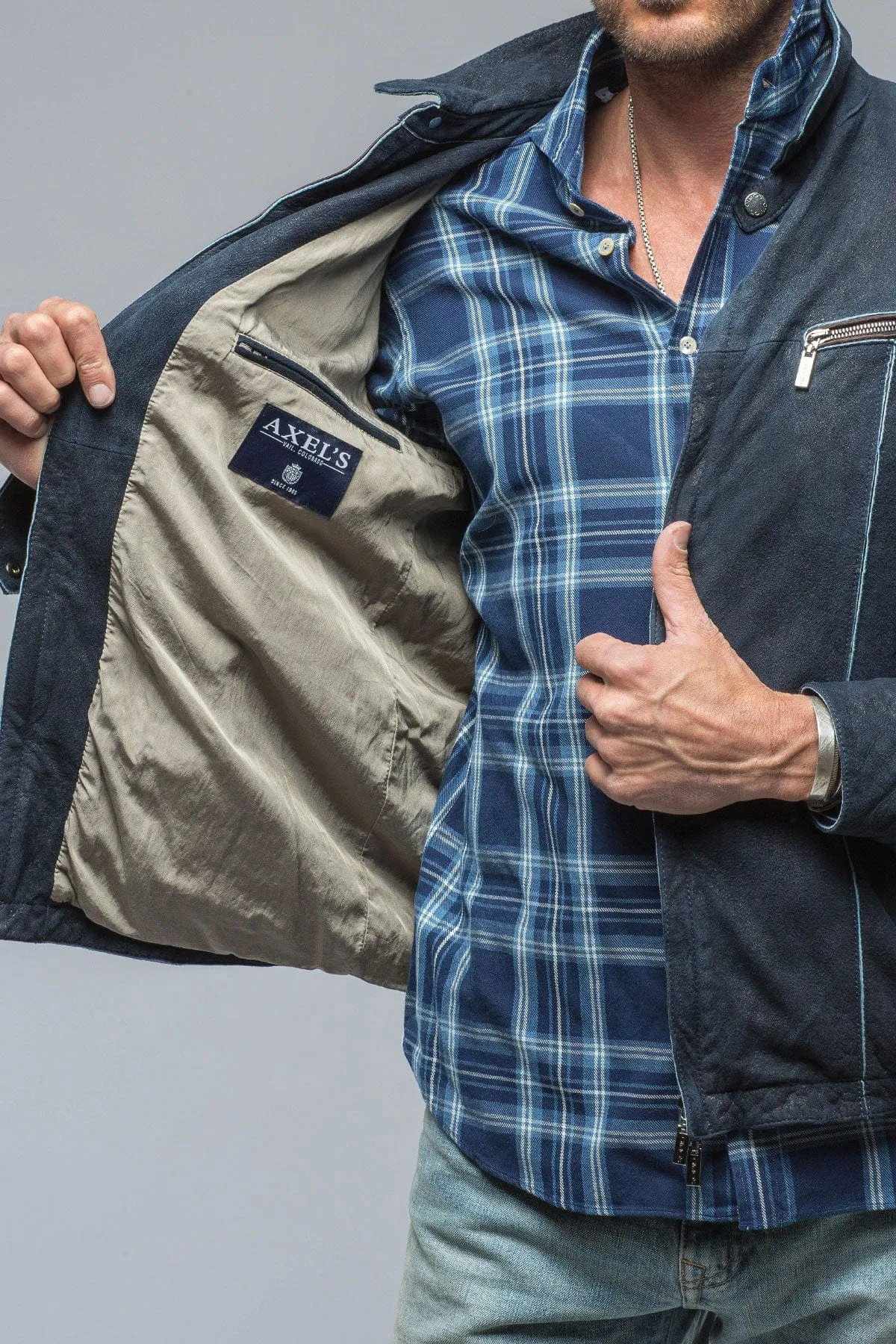 Farneta Suede Moto In Blue
