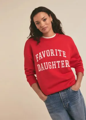 Favorite Daughter - "Favorite Daughter" Collegiate Sweatshirt (Haute Rouge/White)