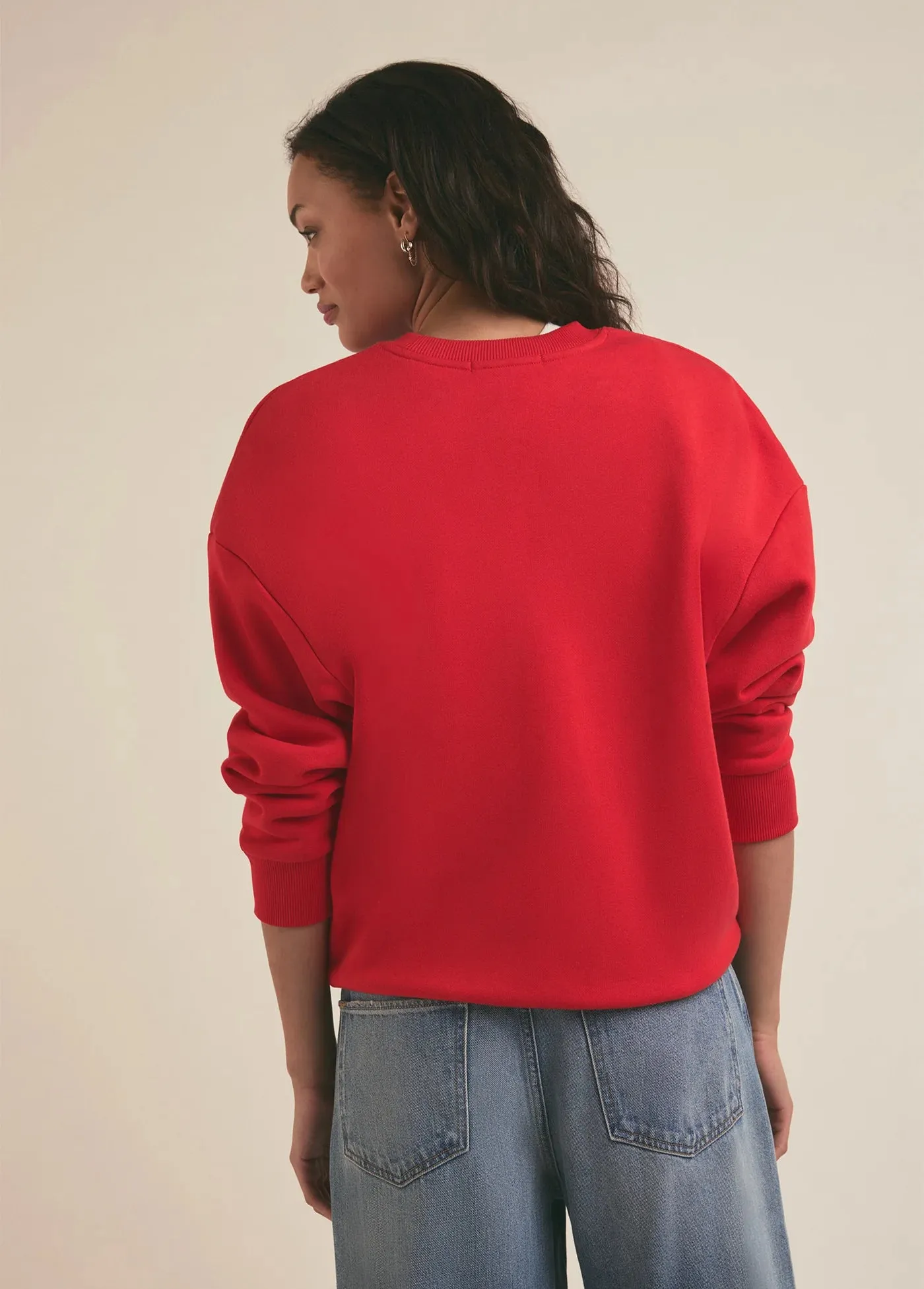 Favorite Daughter - "Favorite Daughter" Collegiate Sweatshirt (Haute Rouge/White)