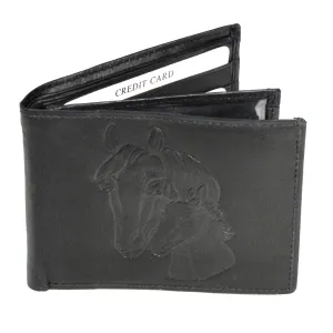 FB951-196  Black Embossed Billfold - Horses