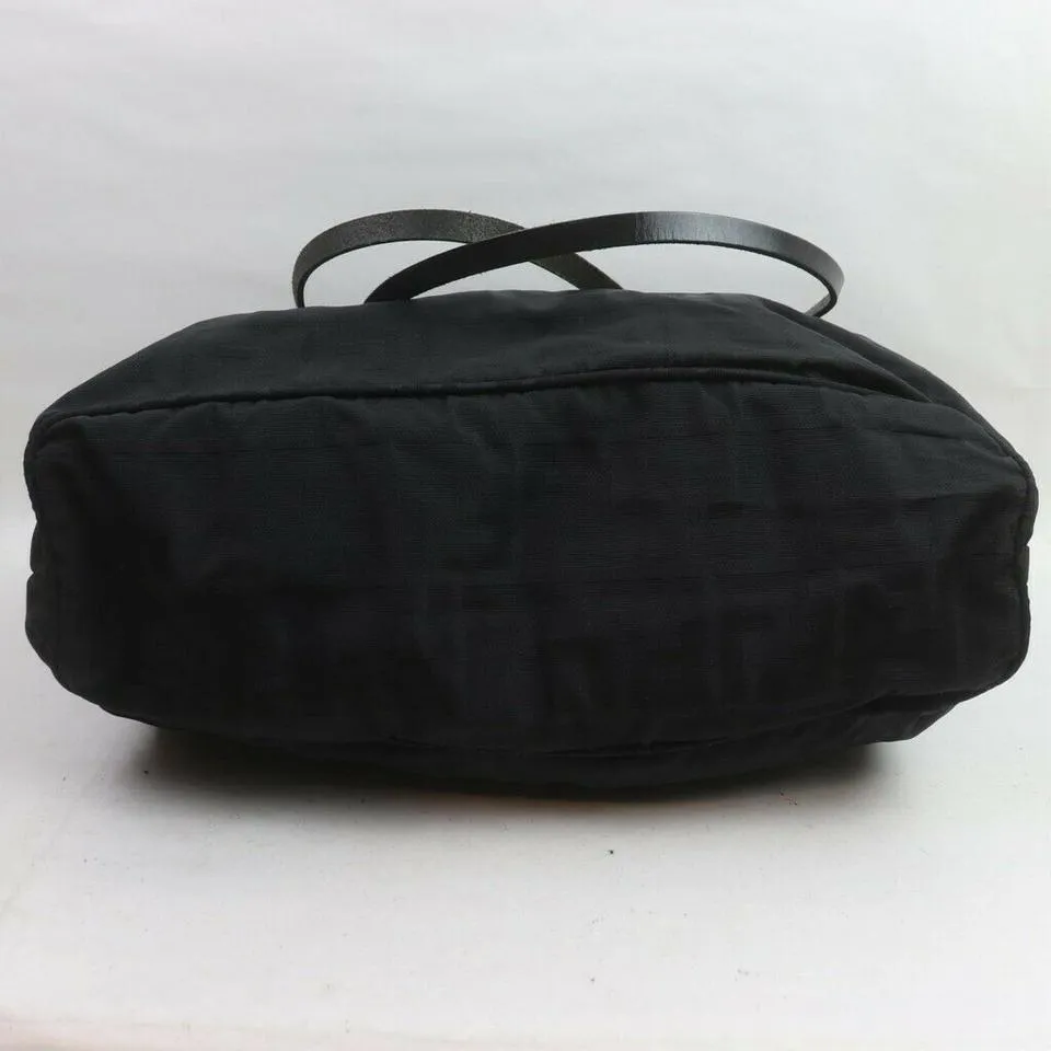 Fendi Black Monogram FF Zucca Shopper Tote Bag 863411