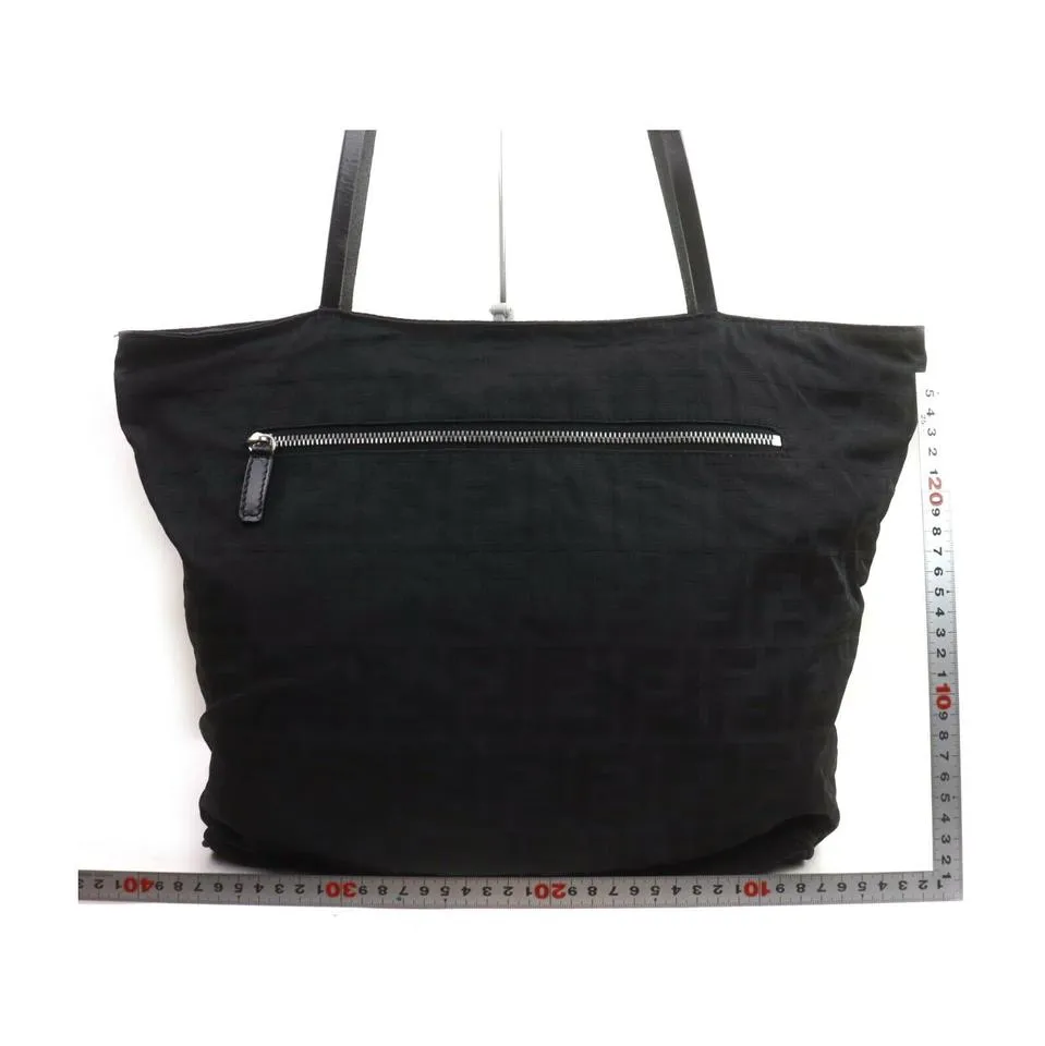 Fendi Black Monogram FF Zucca Shopper Tote Bag 863411
