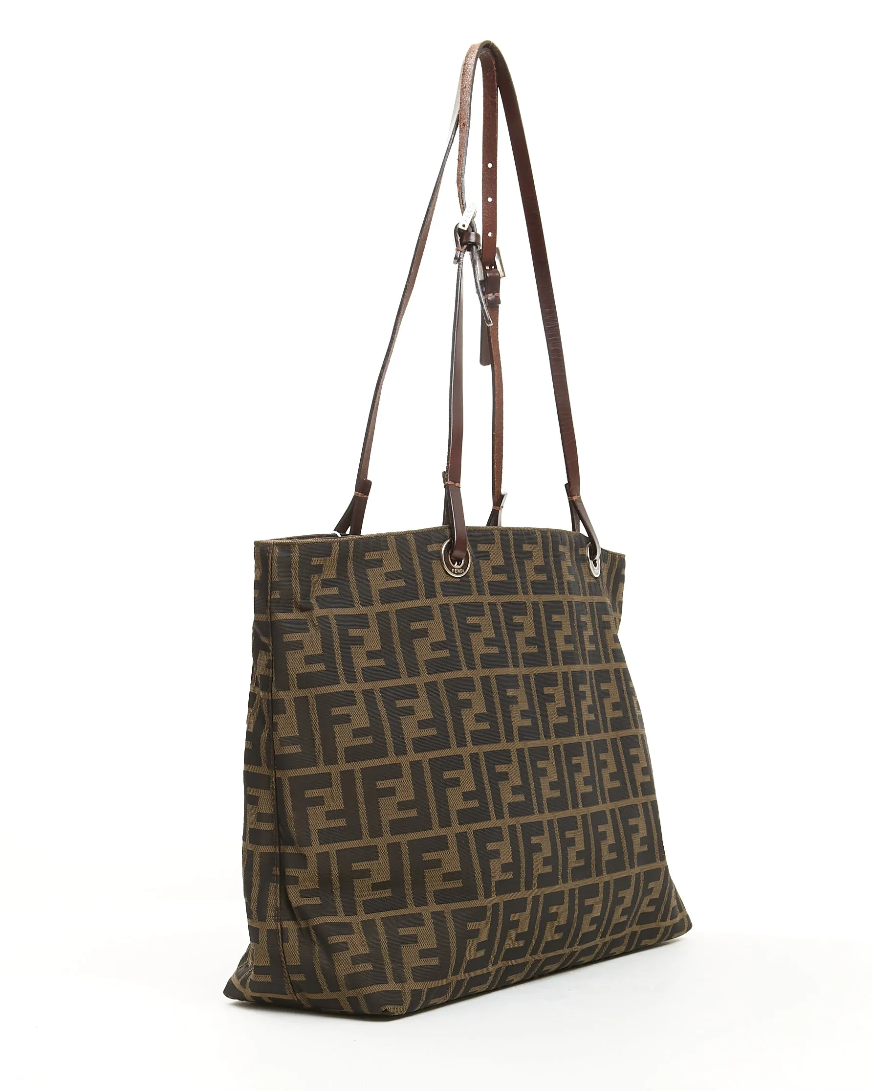 Fendi Brown Zucca Print Canvas Tote Bag