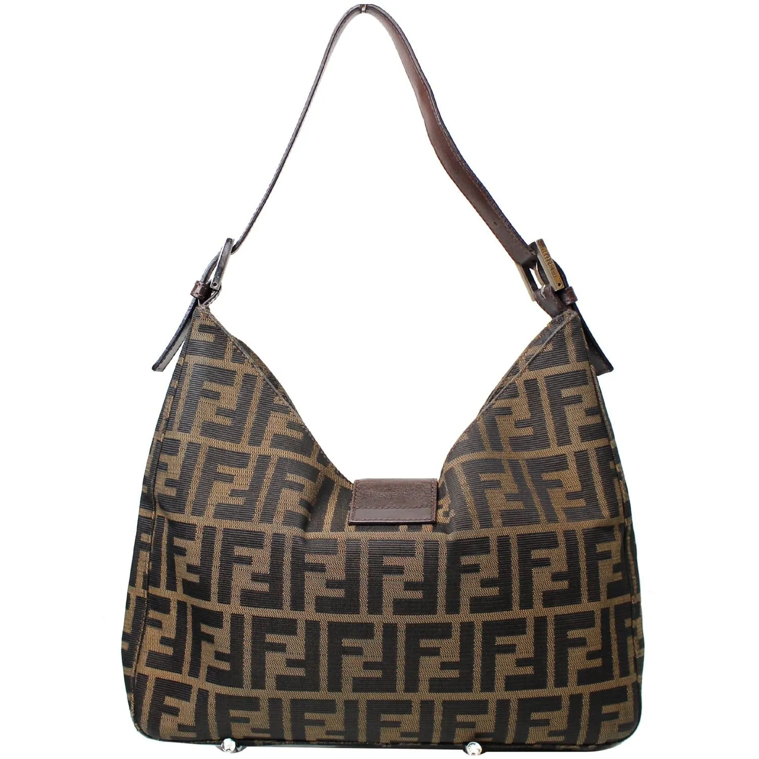 FENDI Hobo Zucca Mamma Baguette Shoulder Bag Brown