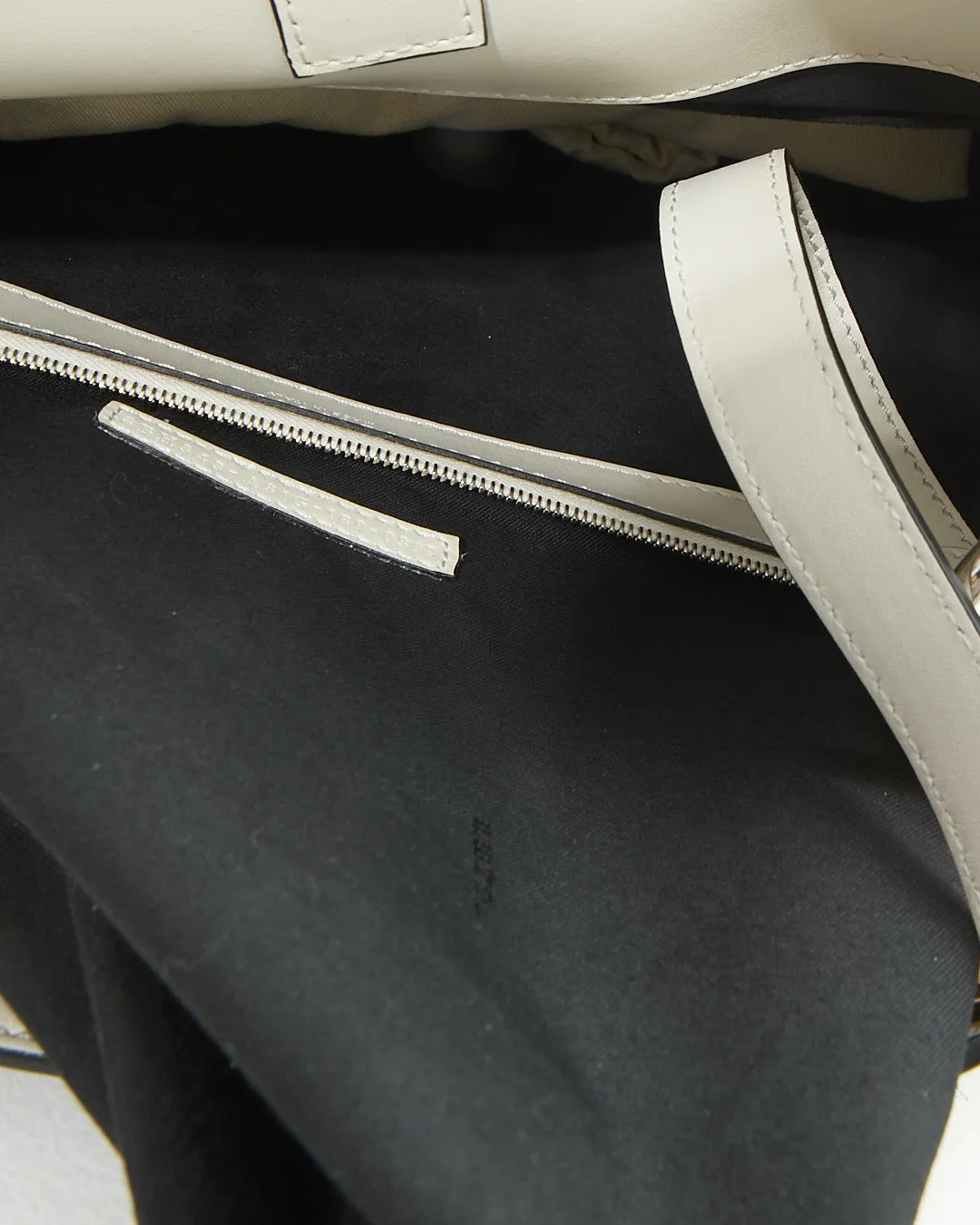 Fendi White Leather Zucca Velvet Print Runway Shopping Tote Bag