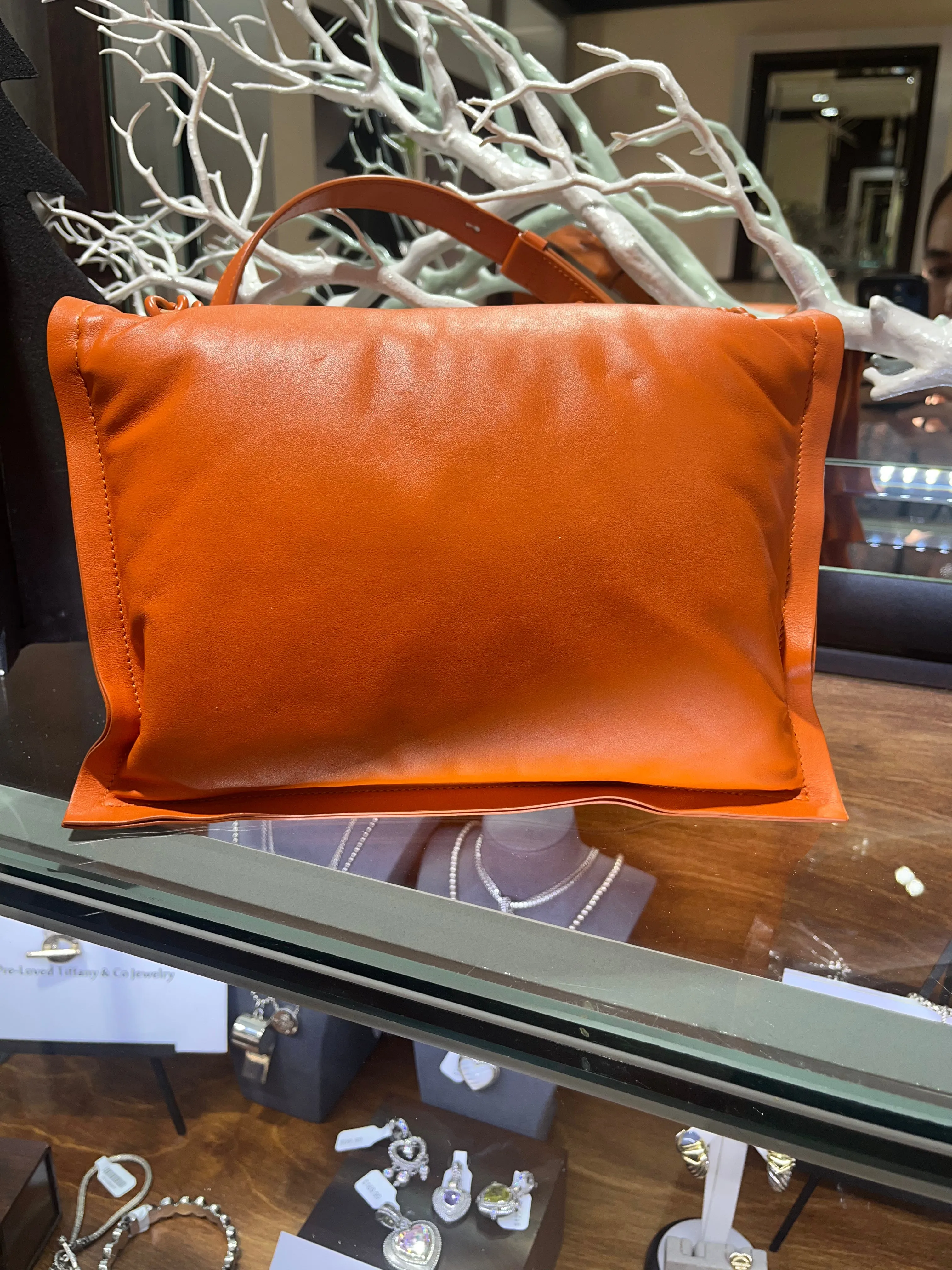 FERRAGAMO Viva Bow Purse in Orange Leather