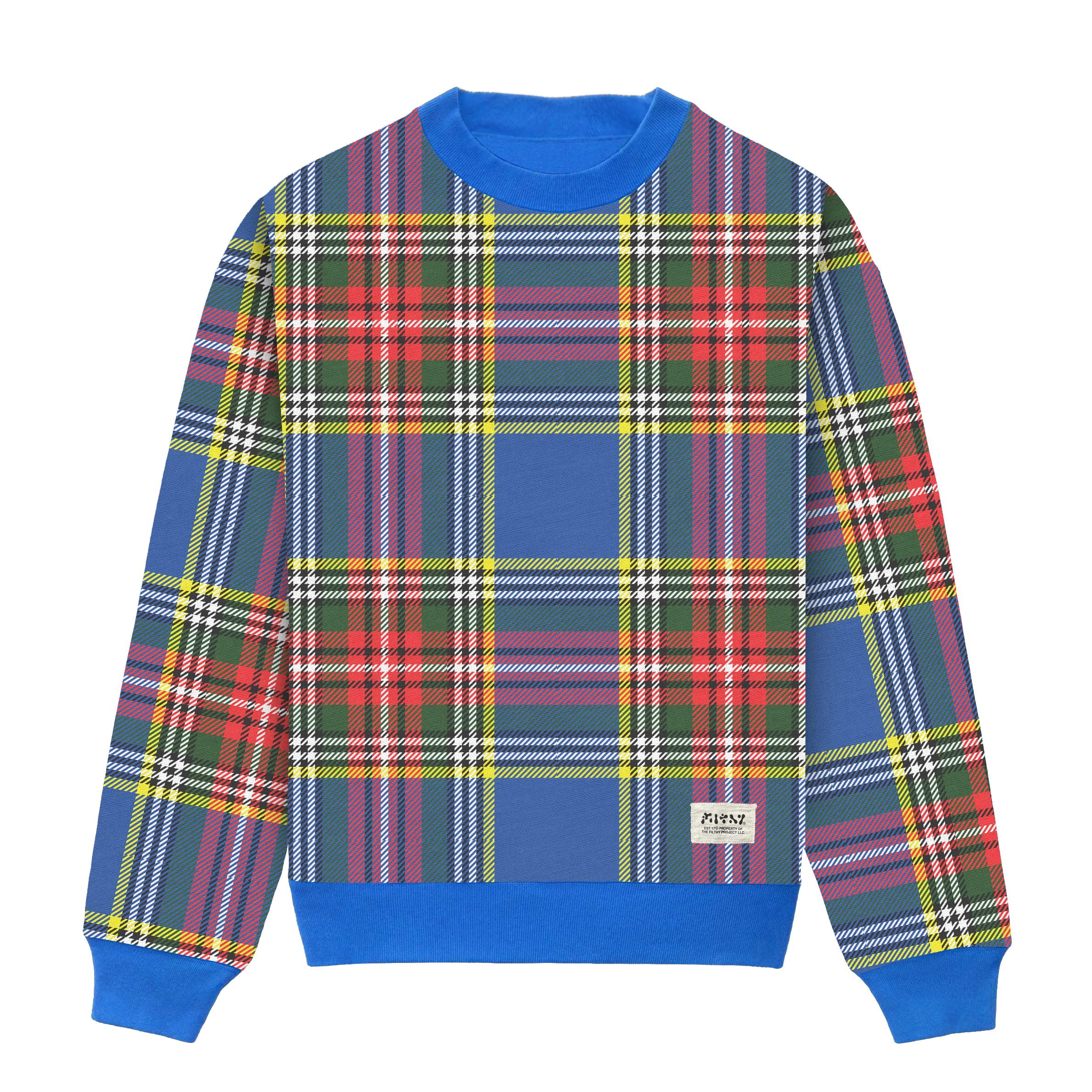 filthy® reversible sweatshirt blue tartan