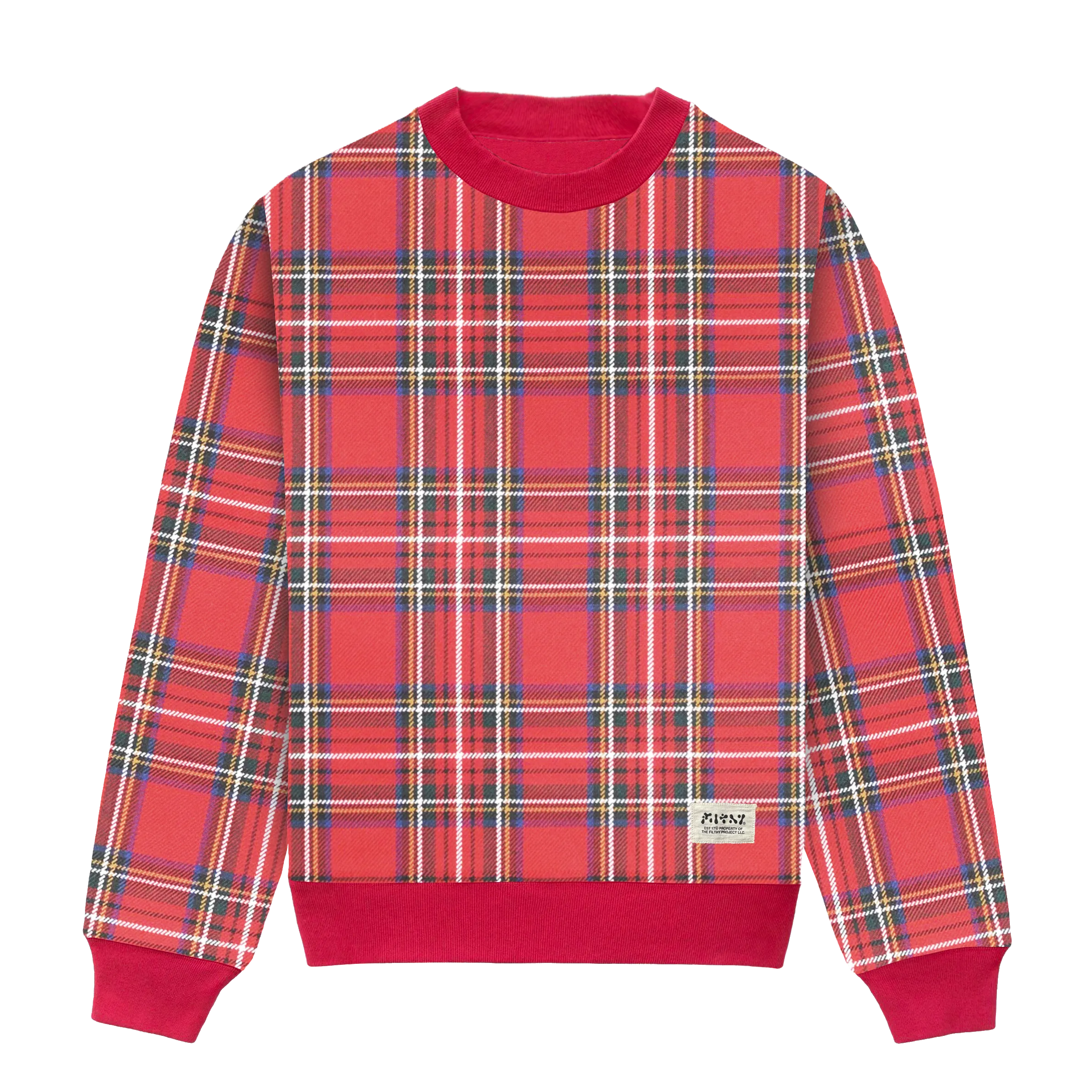 filthy® reversible sweatshirt red tartan