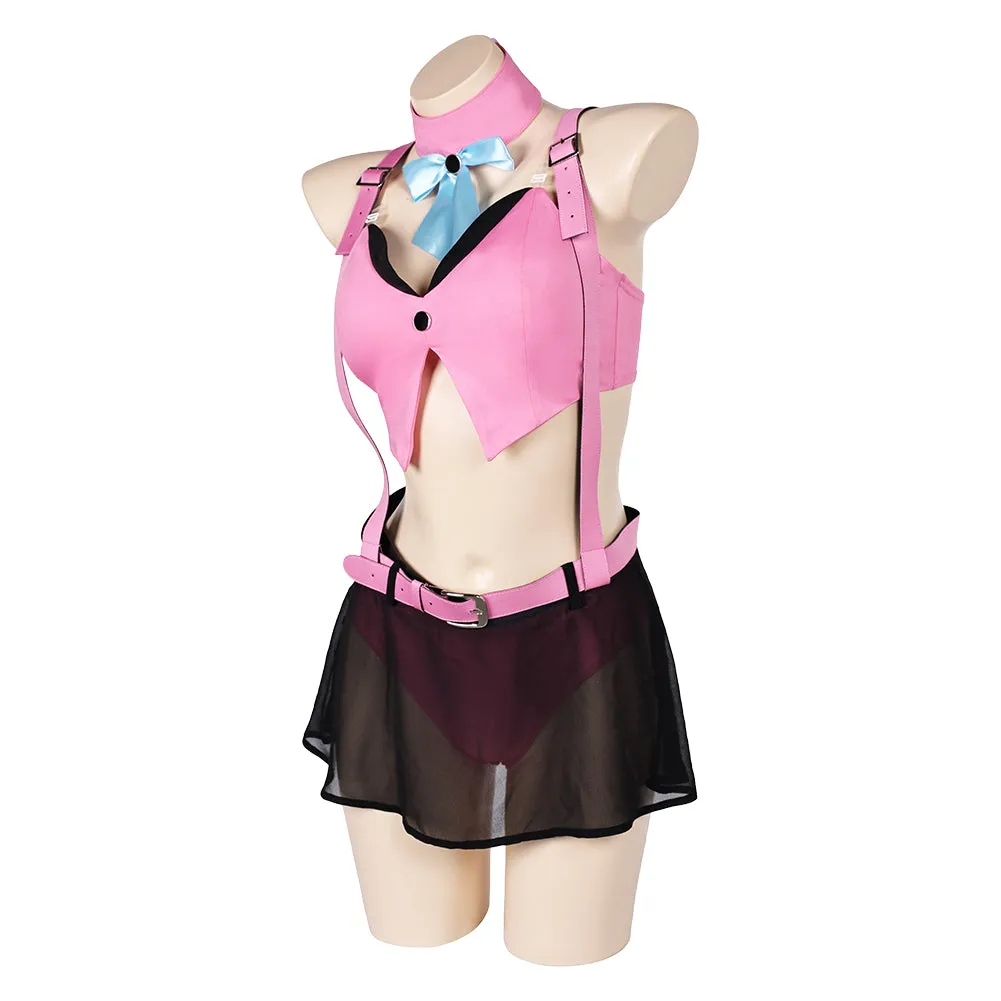 Final Fantasy VII Ever Crisis Aerith Gainsborough Original Pink Sexy Swimsuit Swimwear Cosplay Costume Outfits