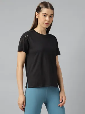 Fitkin women short sleeves t-shirt with laser cut detail