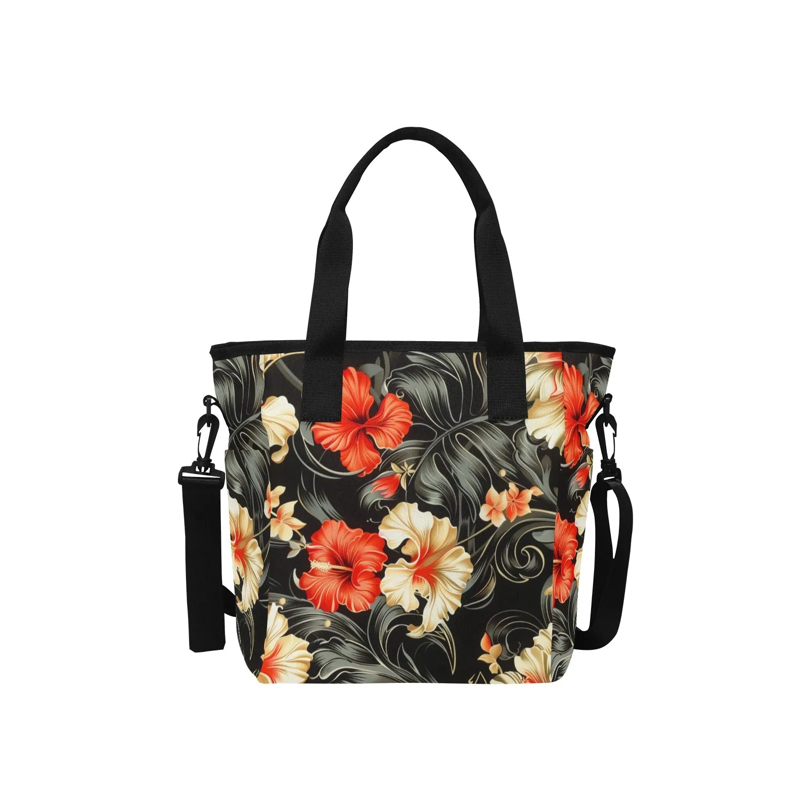 Floral Fusion Tote Bag with Shoulder Strap