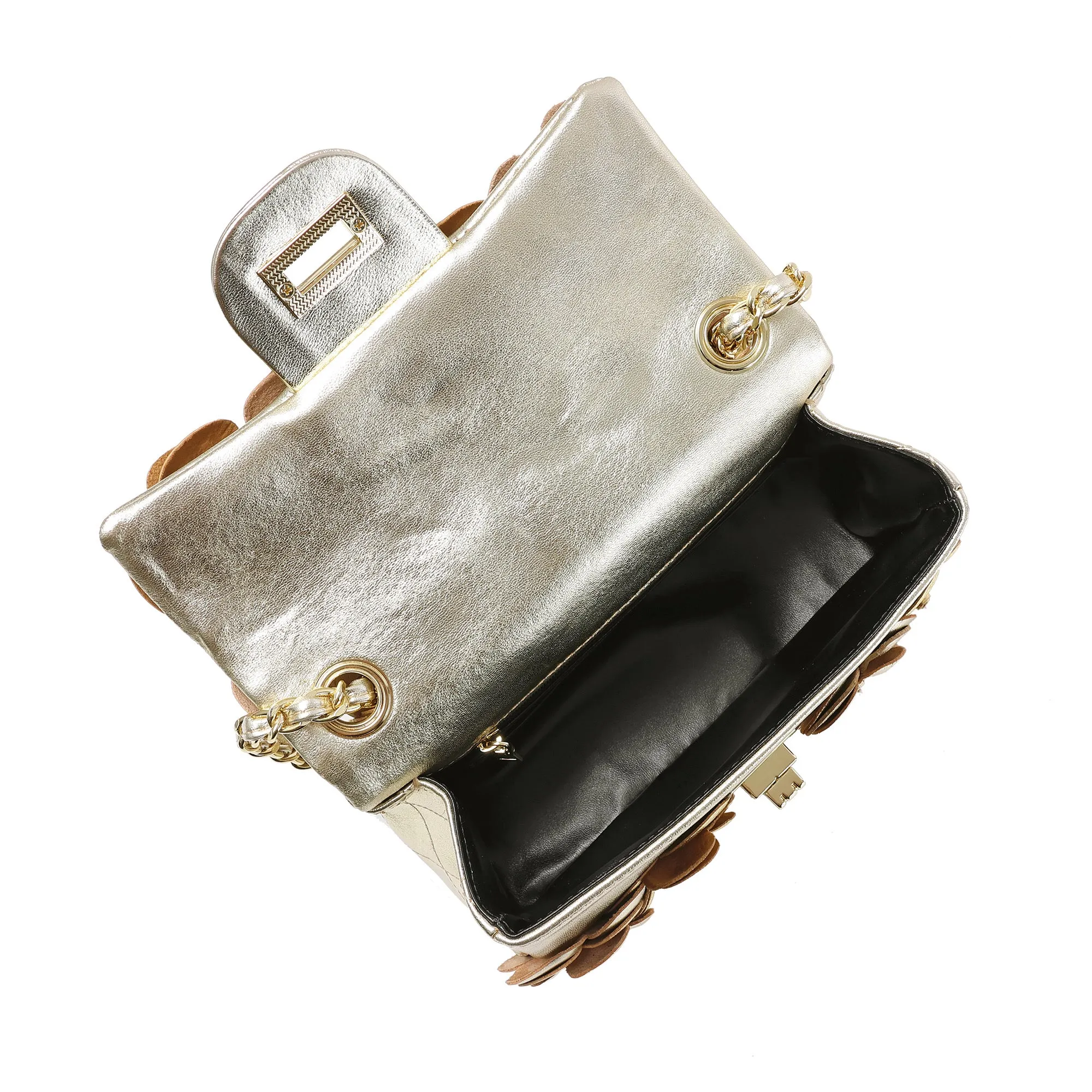 Floral Leather Shoulder Bag