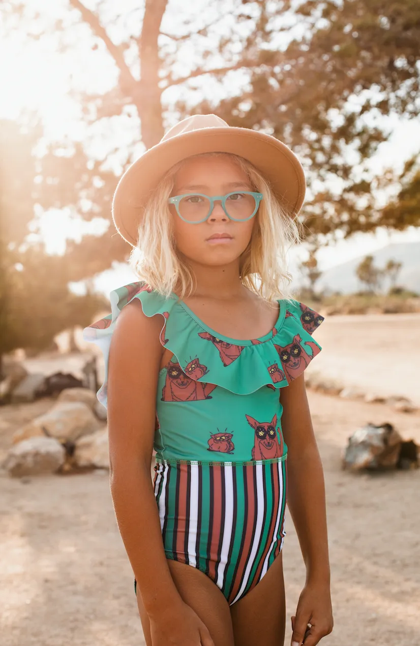 Fool's Gold Frilly Swimsuit - LAST ONE 2-3 years