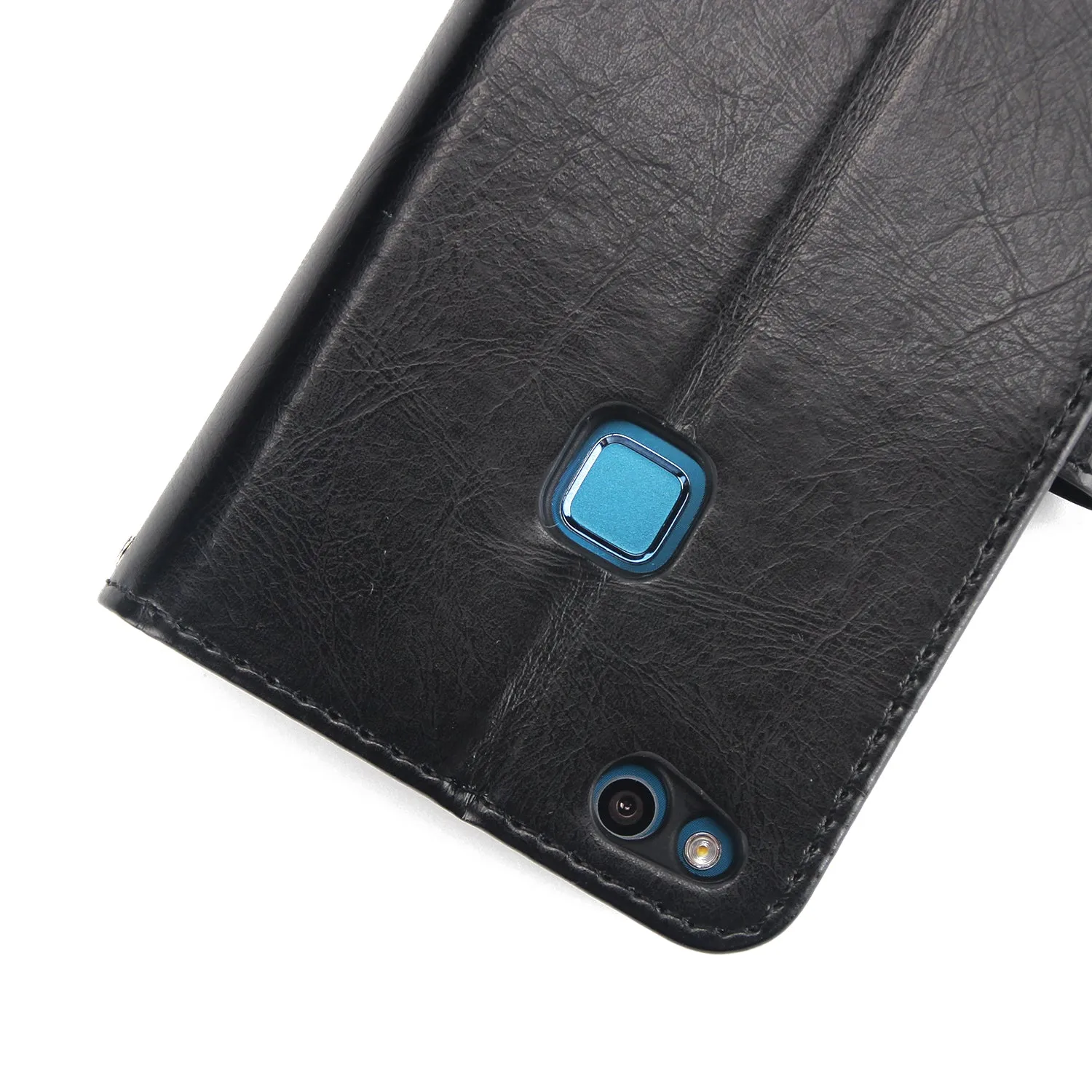For HUAWEI P10 Lite Leather Protective Phone Case with 9 Card Position Buckle Bracket Lanyard Mint color