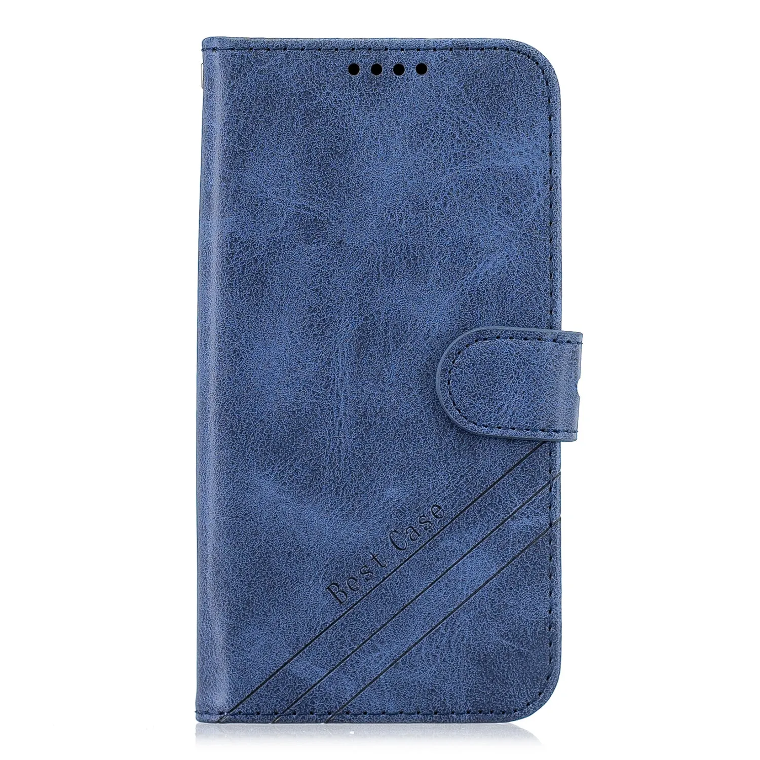 For Redmi Note 8T/Redmi 8/Redmi 8A Case Soft Leather Cover with Denim Texture Precise Cutouts Wallet Design Buckle Closure Smartphone Shell  blue