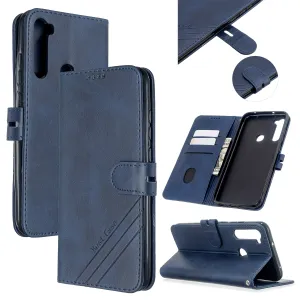 For Redmi Note 8T/Redmi 8/Redmi 8A Case Soft Leather Cover with Denim Texture Precise Cutouts Wallet Design Buckle Closure Smartphone Shell  blue