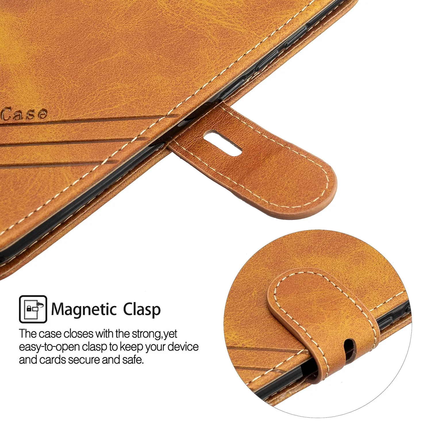 For Redmi Note 8T/Redmi 8/Redmi 8A Case Soft Leather Cover with Denim Texture Precise Cutouts Wallet Design Buckle Closure Smartphone Shell  blue