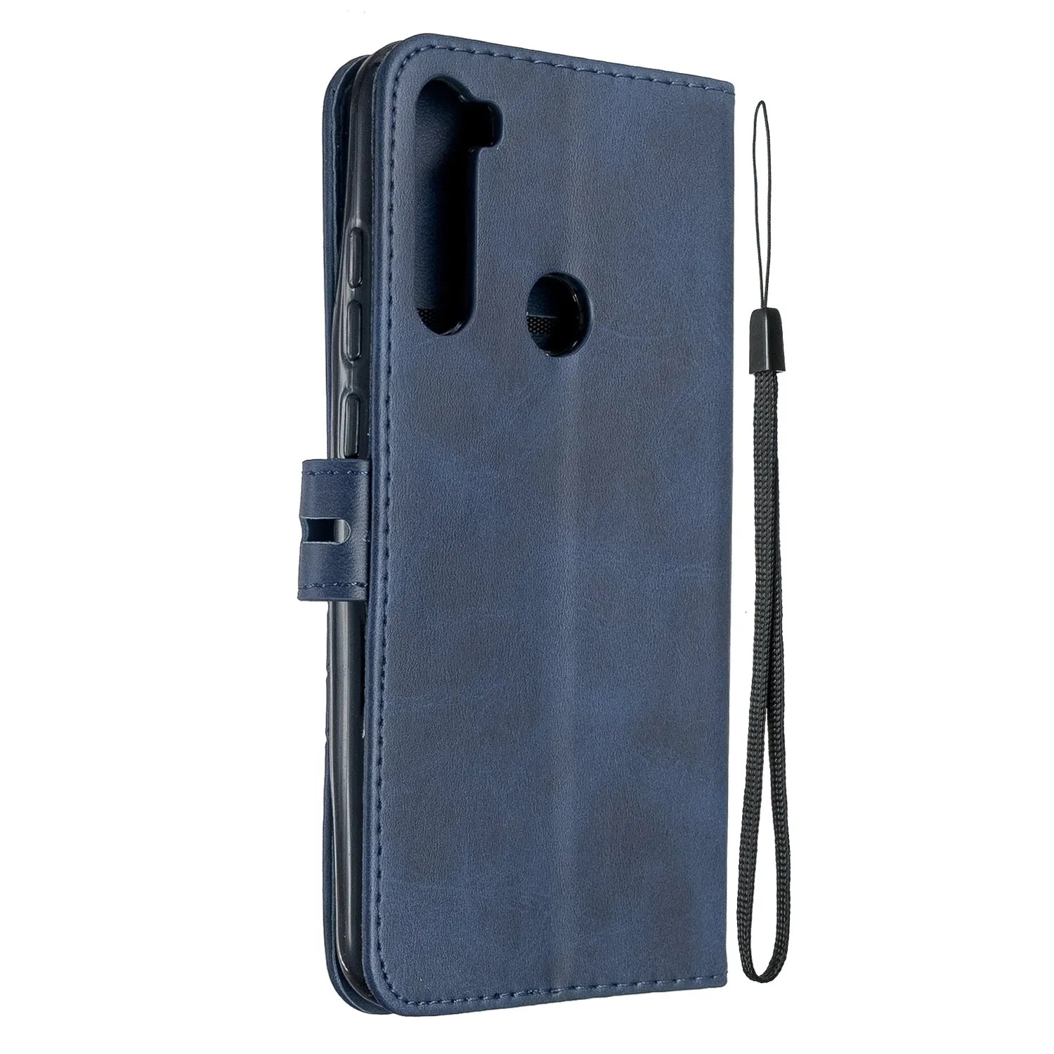 For Redmi Note 8T/Redmi 8/Redmi 8A Case Soft Leather Cover with Denim Texture Precise Cutouts Wallet Design Buckle Closure Smartphone Shell  blue