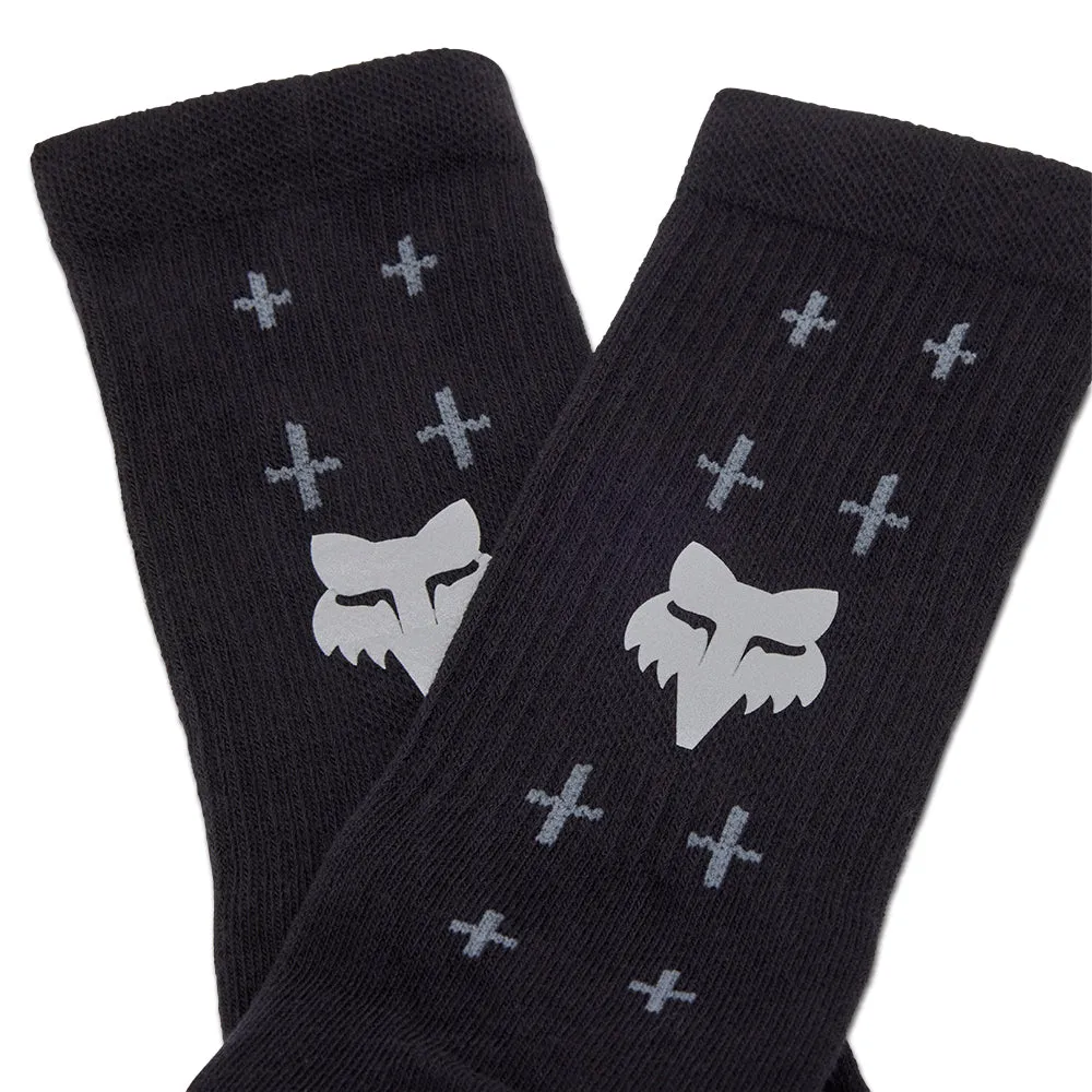 Fox 8 Inch Defend Socks Lunar - Black