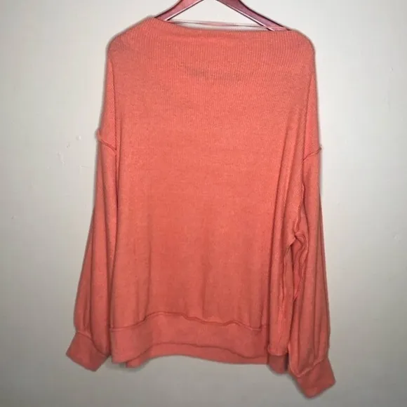 Free People Main Squeeze Hacci Knit Salmon Orange Sweater Size XS