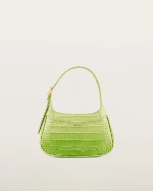 Freya Gradient Croc Shoulder Bag - Green