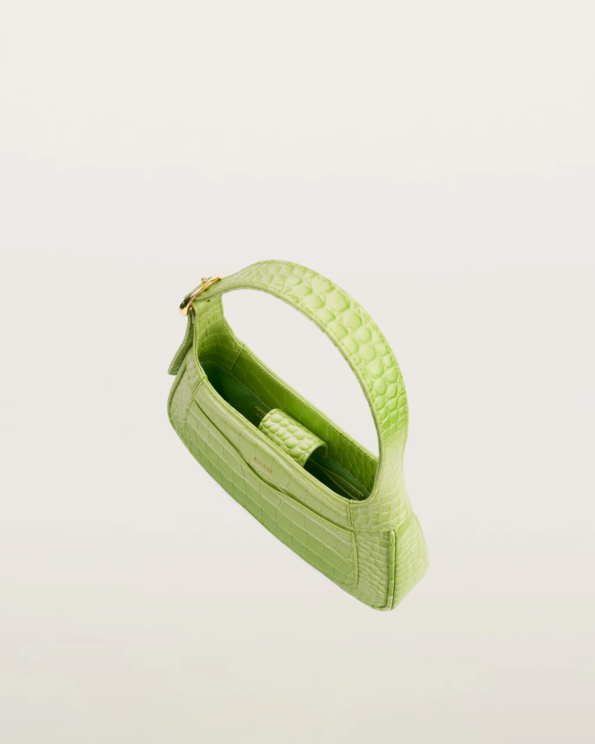 Freya Gradient Croc Shoulder Bag - Green