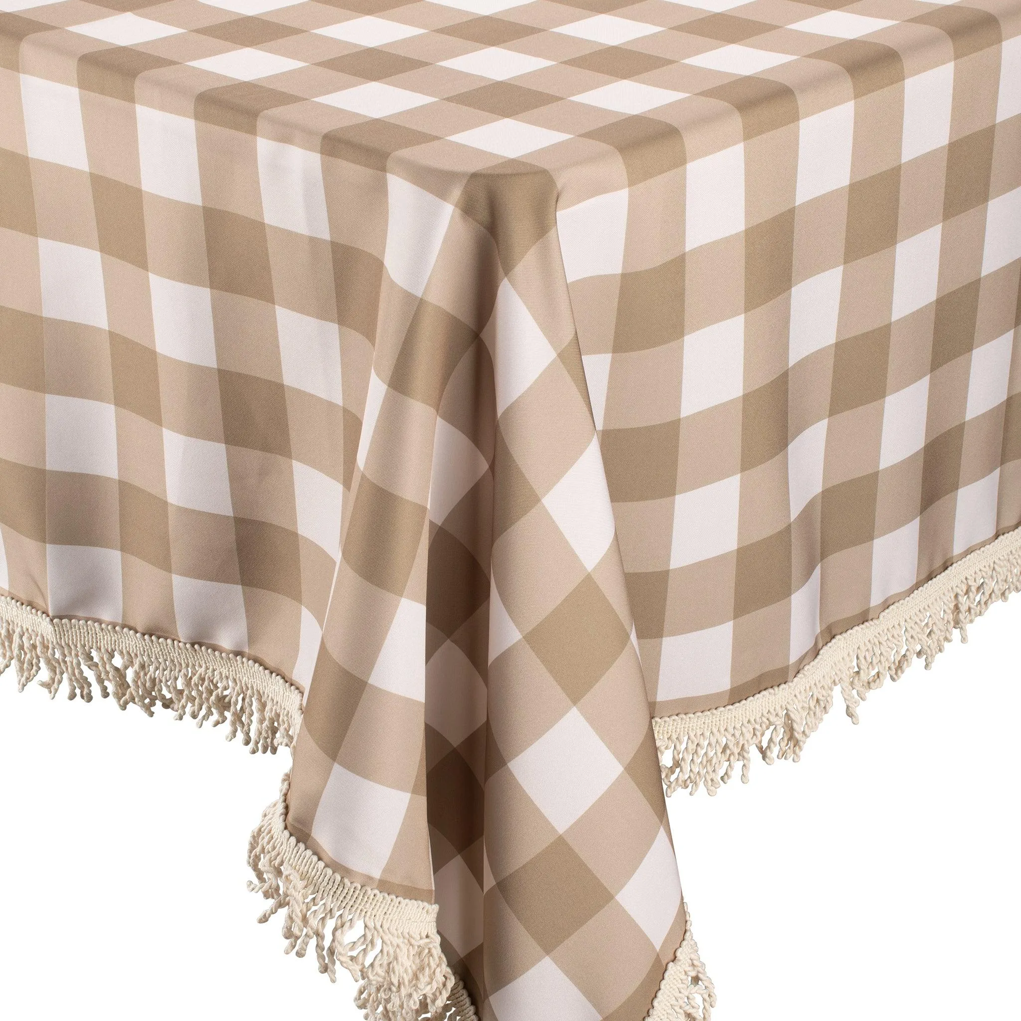 Fringed Tablecloth Olive Check