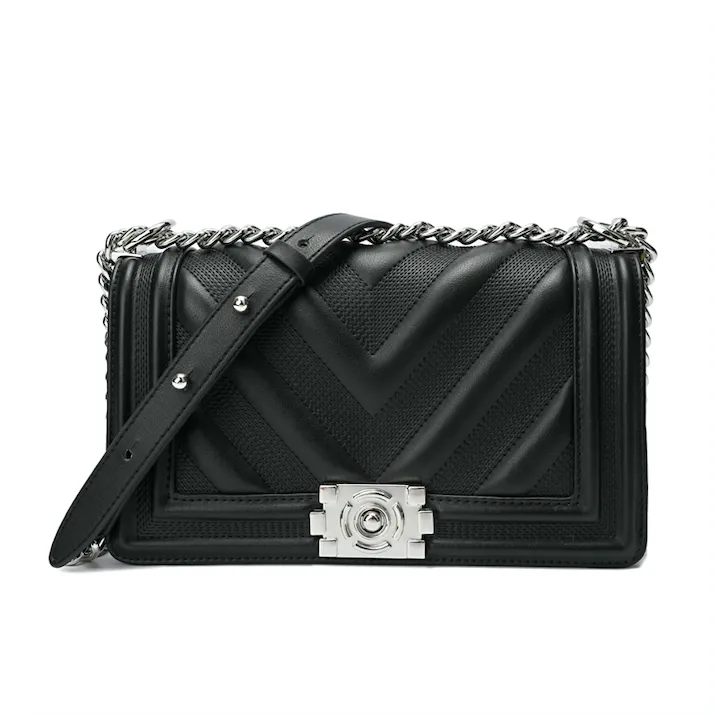 Full-grain Quilted Lambskin Flap Shoulder Bag