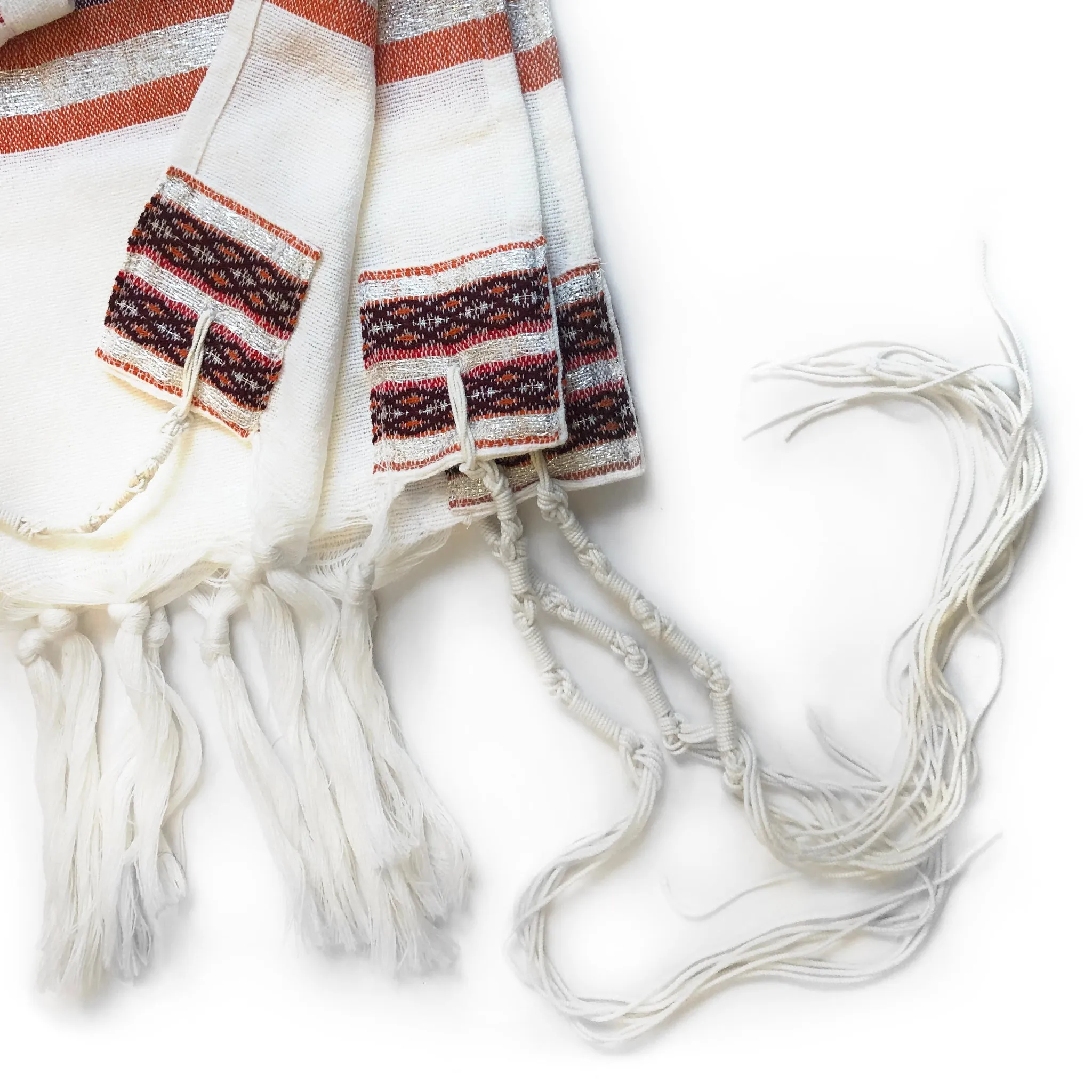 Gabrieli Premium - Wool Tallit - Red, Orange & Silver