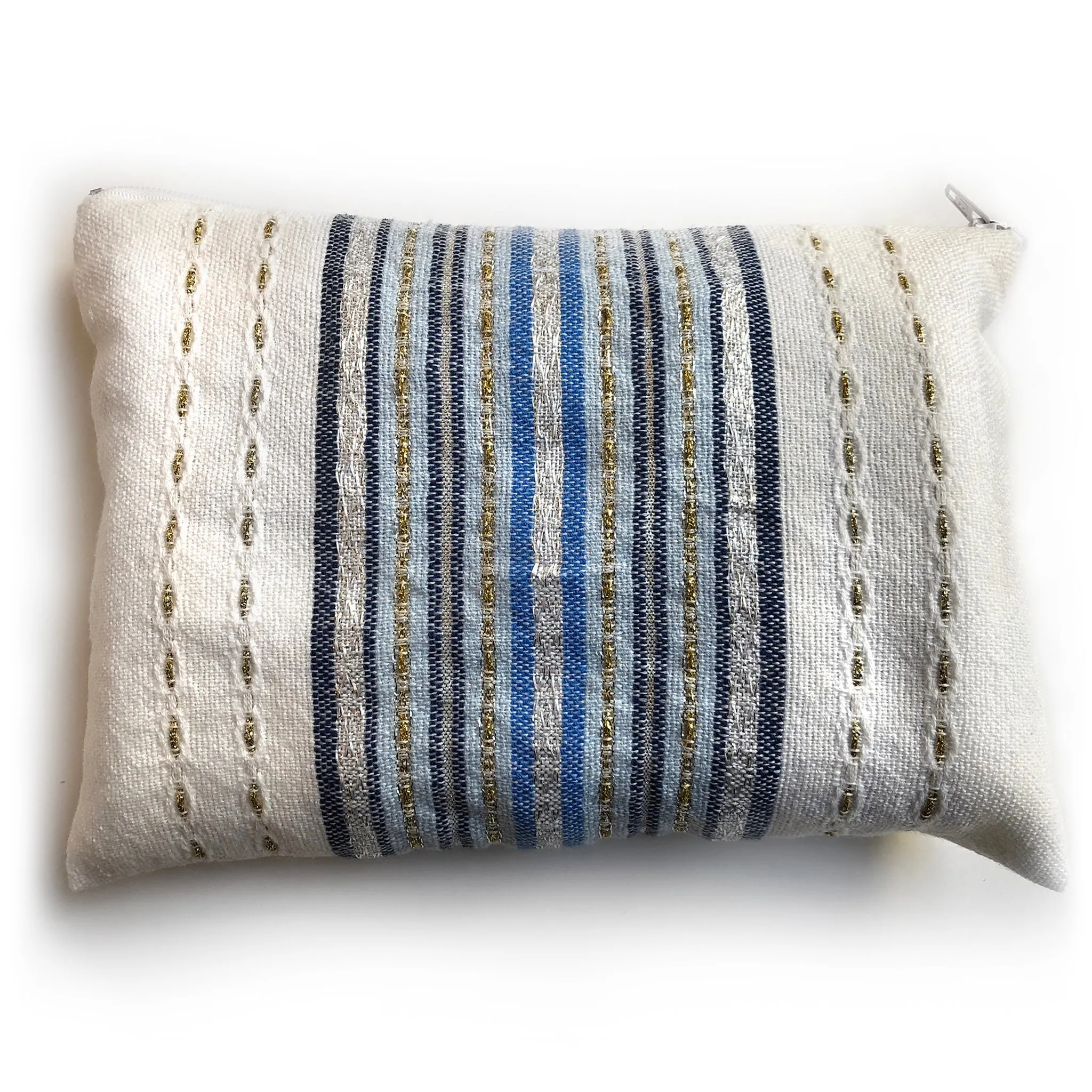 Gabrieli Premium - Wool Tallit - Shades of Blue, Gold & Silver