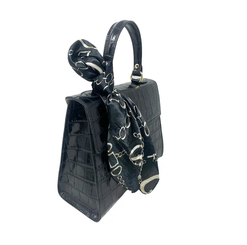 German Fuentes Handbag Scarf Black