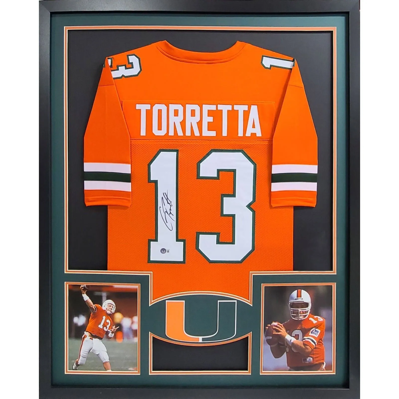 Gino Torretta Autographed Signed Framed Miami Heisman Winner Jersey BECKETT