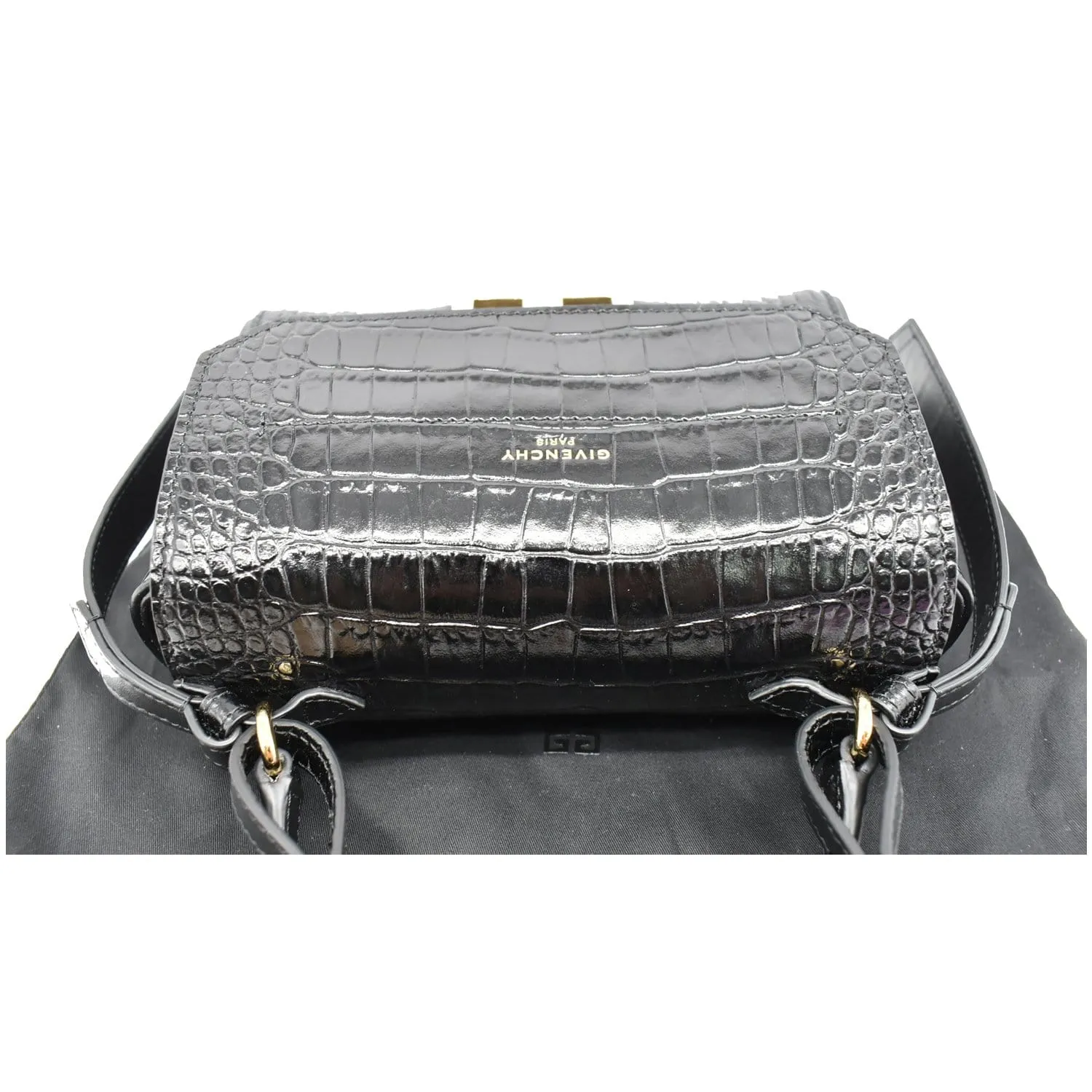 GIVENCHY Mini Eden Crocodile Embossed Leather Top Handle Bag