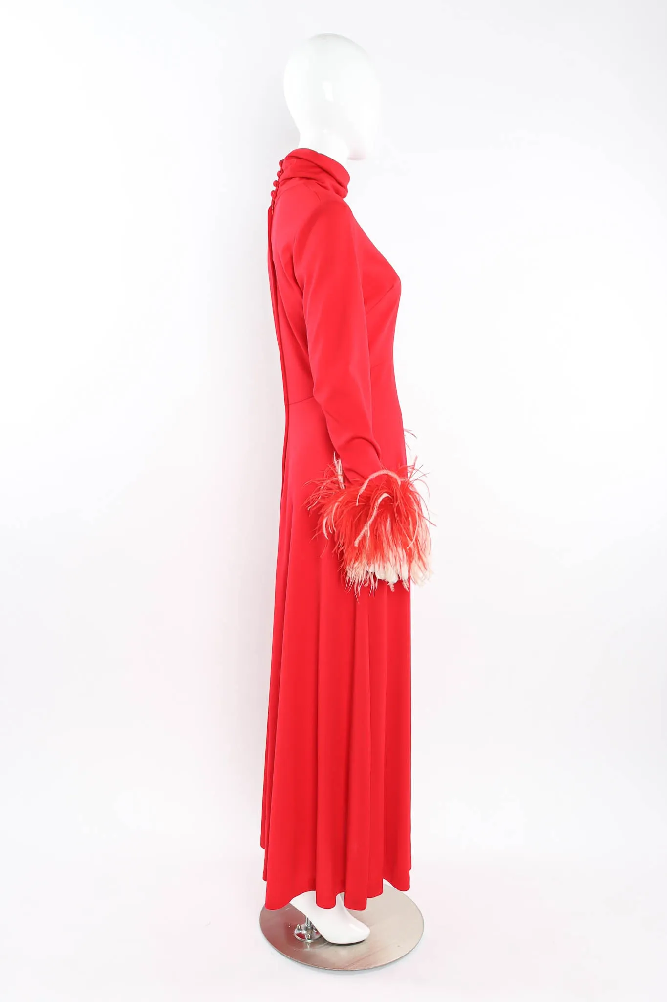 Golden Age Feather Sleeve Maxi Dress
