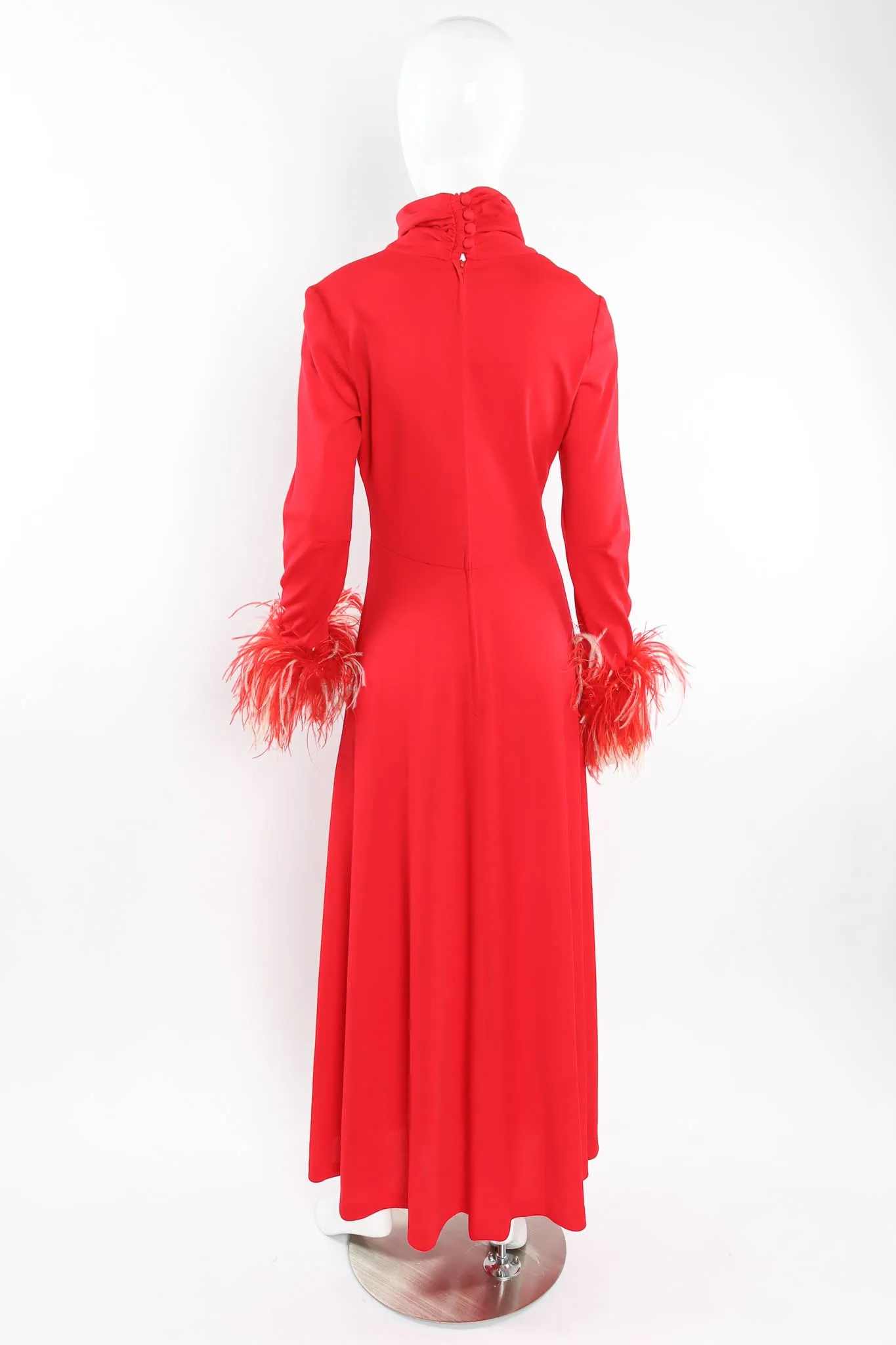 Golden Age Feather Sleeve Maxi Dress