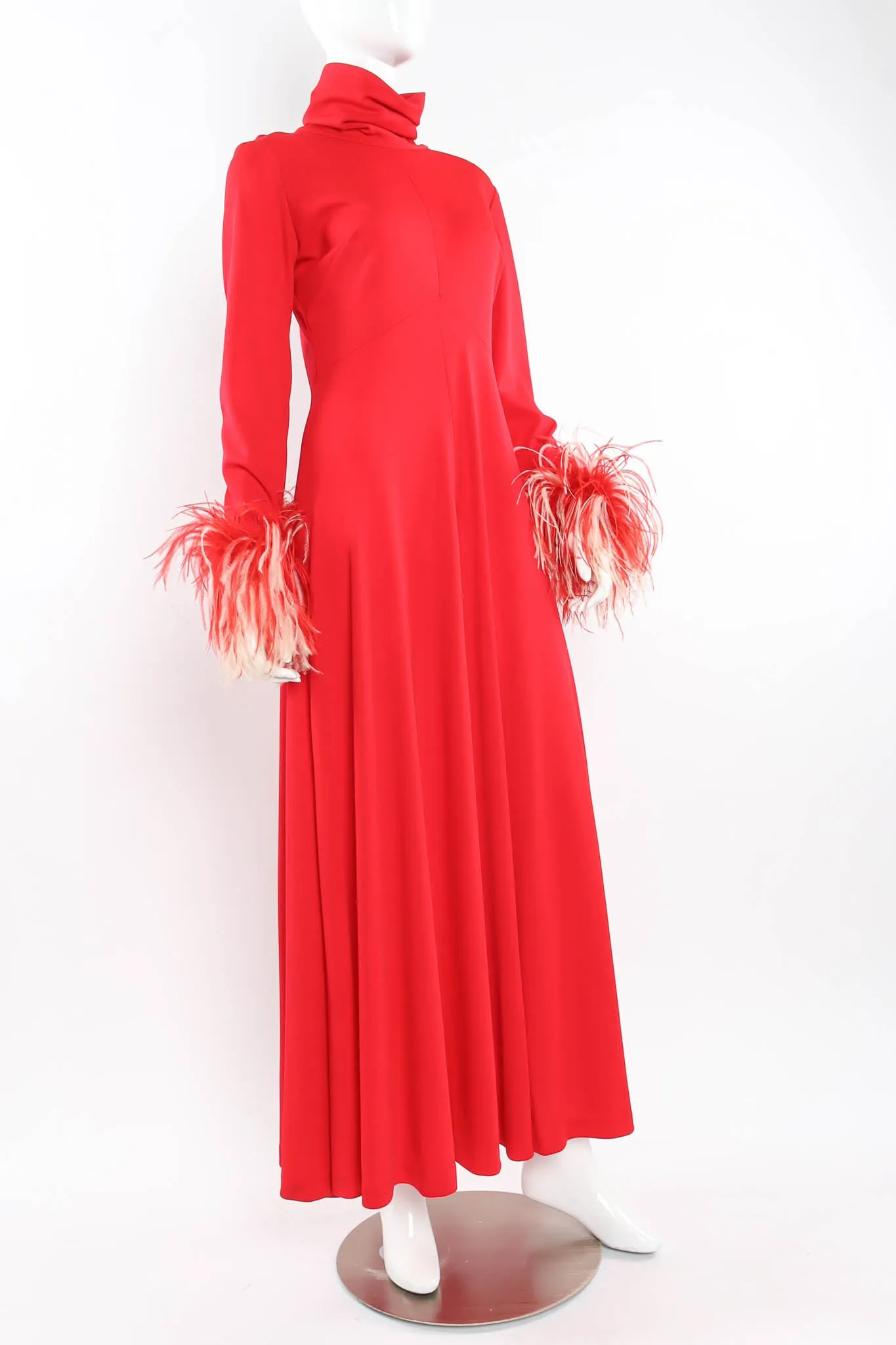 Golden Age Feather Sleeve Maxi Dress