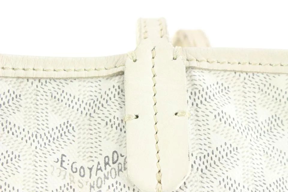 Goyard Large White Chevron St Louis GM Tote with Pouch 99gy516s