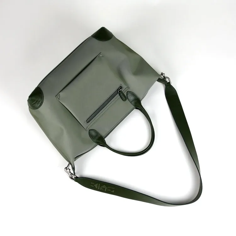 Green Womens Nylon Shoulder Tote Green Nylon Handbag Shoulder Purse for Ladies