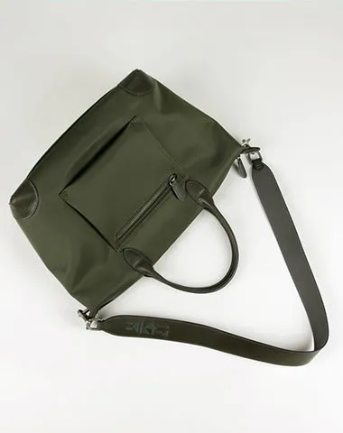 Green Womens Nylon Shoulder Tote Green Nylon Handbag Shoulder Purse for Ladies