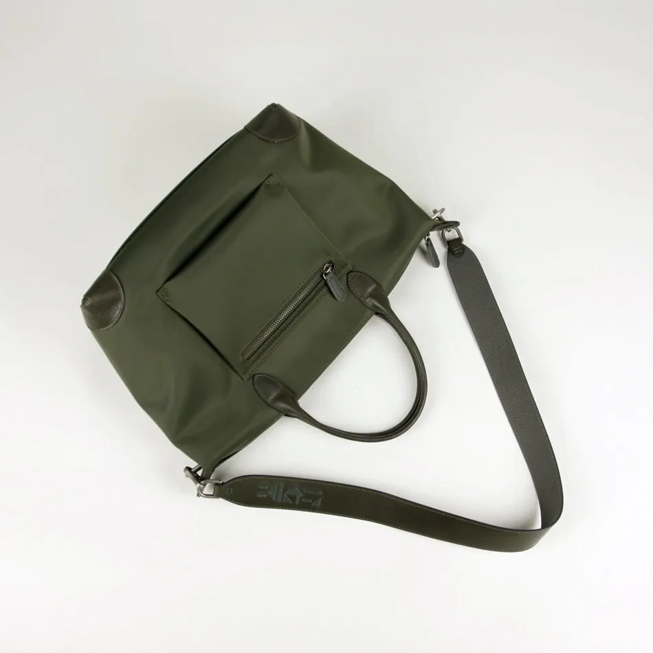Green Womens Nylon Shoulder Tote Green Nylon Handbag Shoulder Purse for Ladies