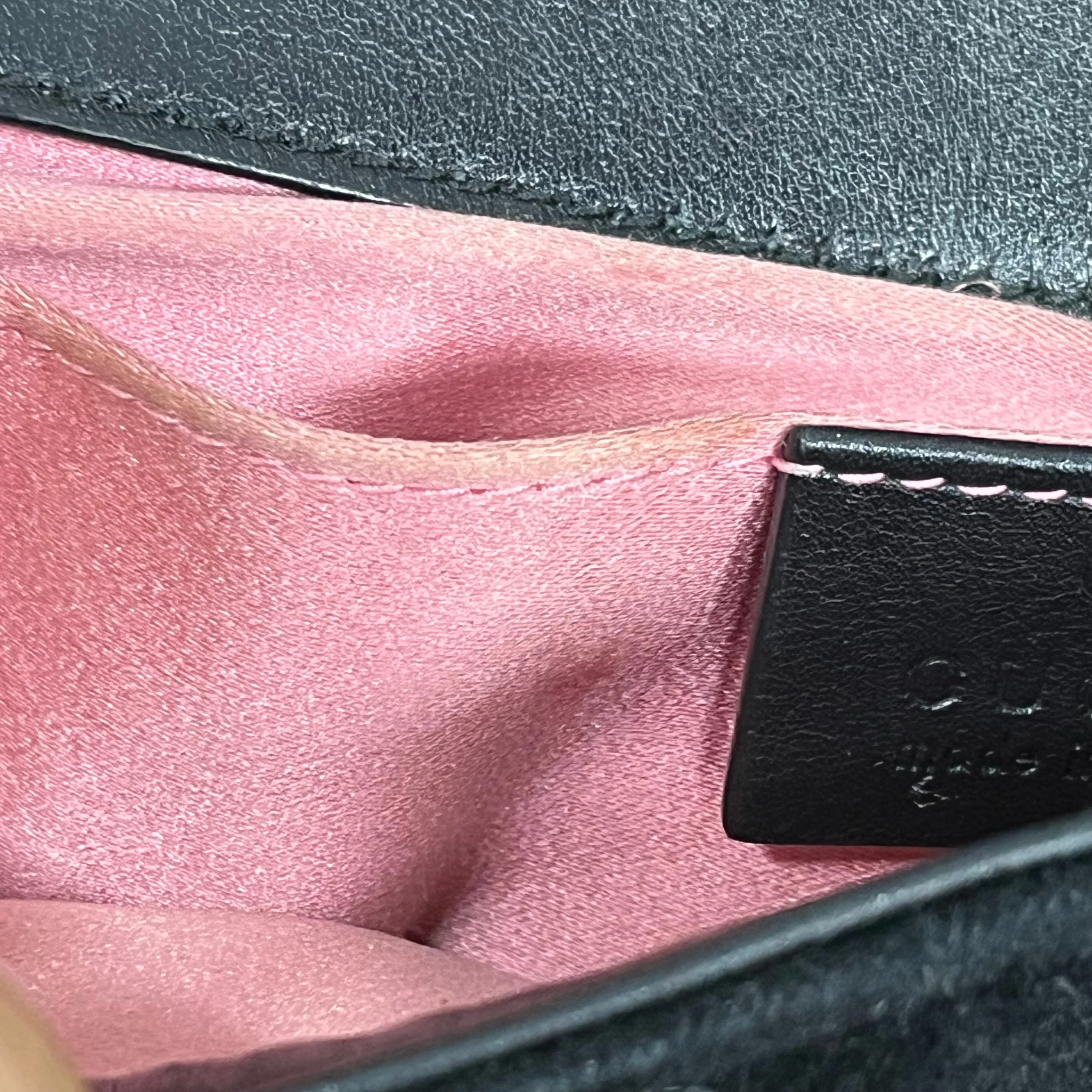 GUCCI Black Velvet Matelasse GG Marmont Shoulder Bag TS3911
