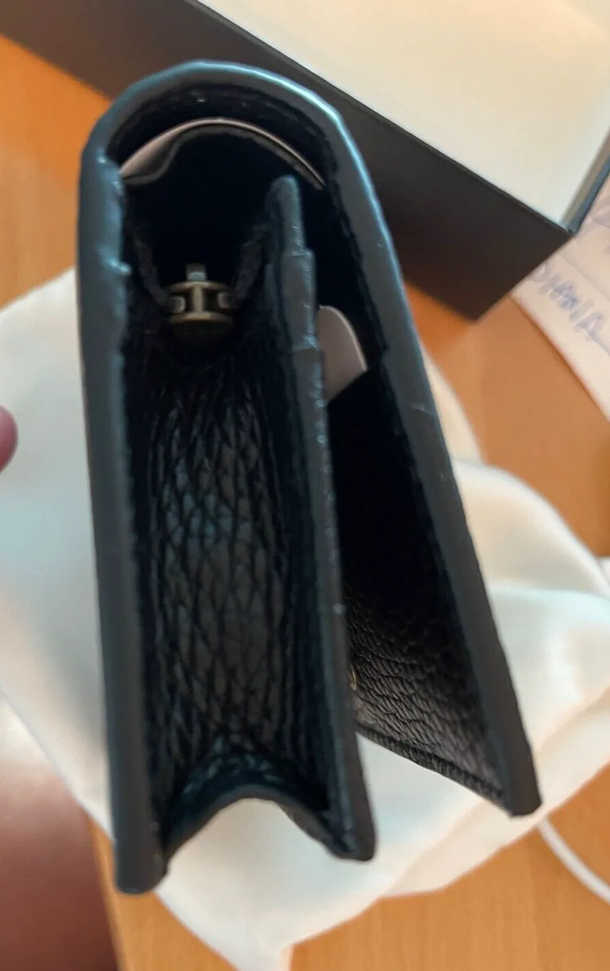 Gucci Blind For Love Bee Black GG Foldover Snap Wallet Italy Leather New