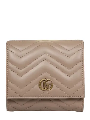 Gucci Chevron Marmont Wallet in Dusty Rose