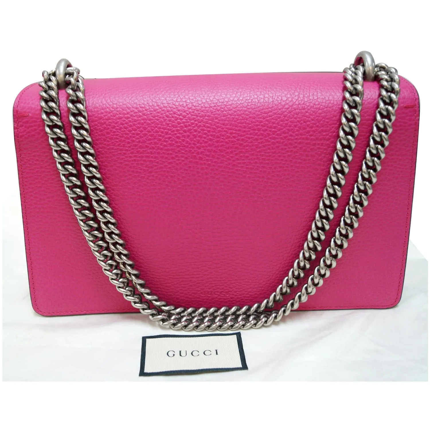 GUCCI Dionysus Guccify Grained Leather Shoulder Bag Pink