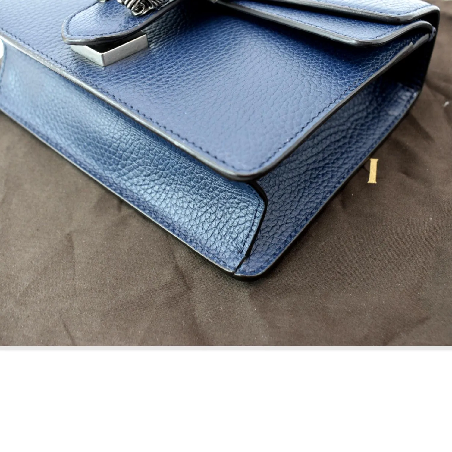 GUCCI Dionysus Mini Leather Crossbody Bag Blue 421970