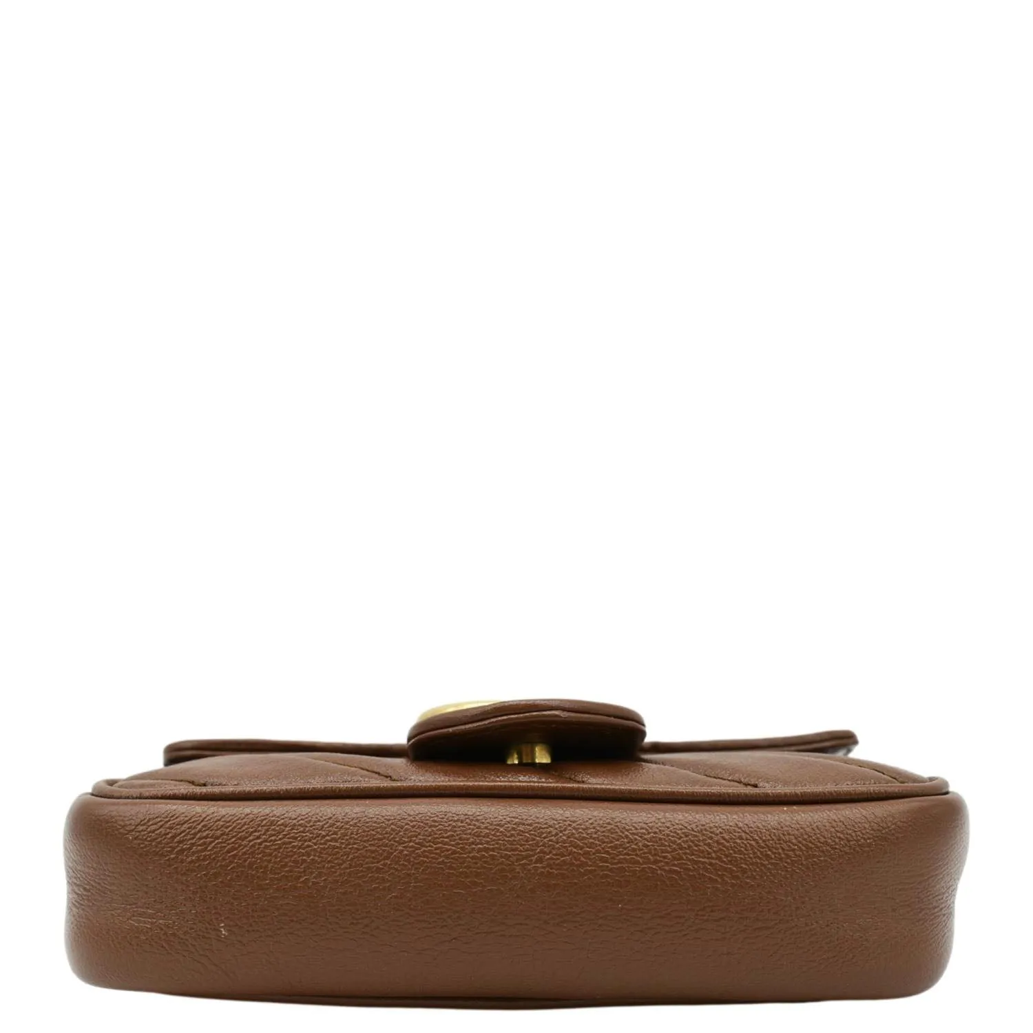 GUCCI GG Marmont Super Mini Matelasse Leather Shoulder Bag Brown 476433