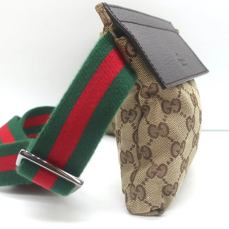 Gucci GG Monogram Canvas Double Pocket Belt Bag Brown