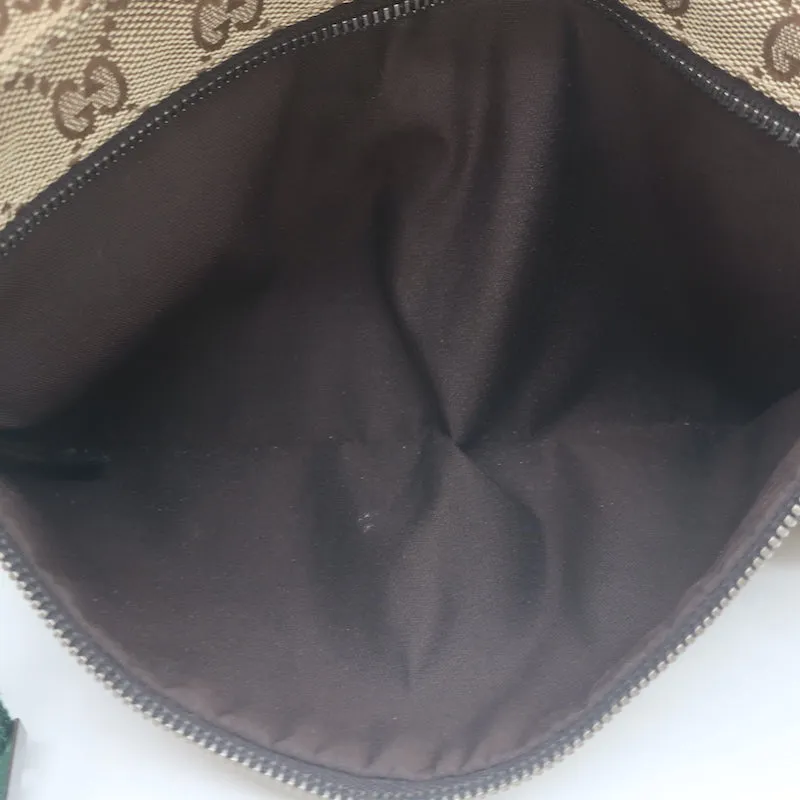 Gucci GG Monogram Canvas Double Pocket Belt Bag Brown