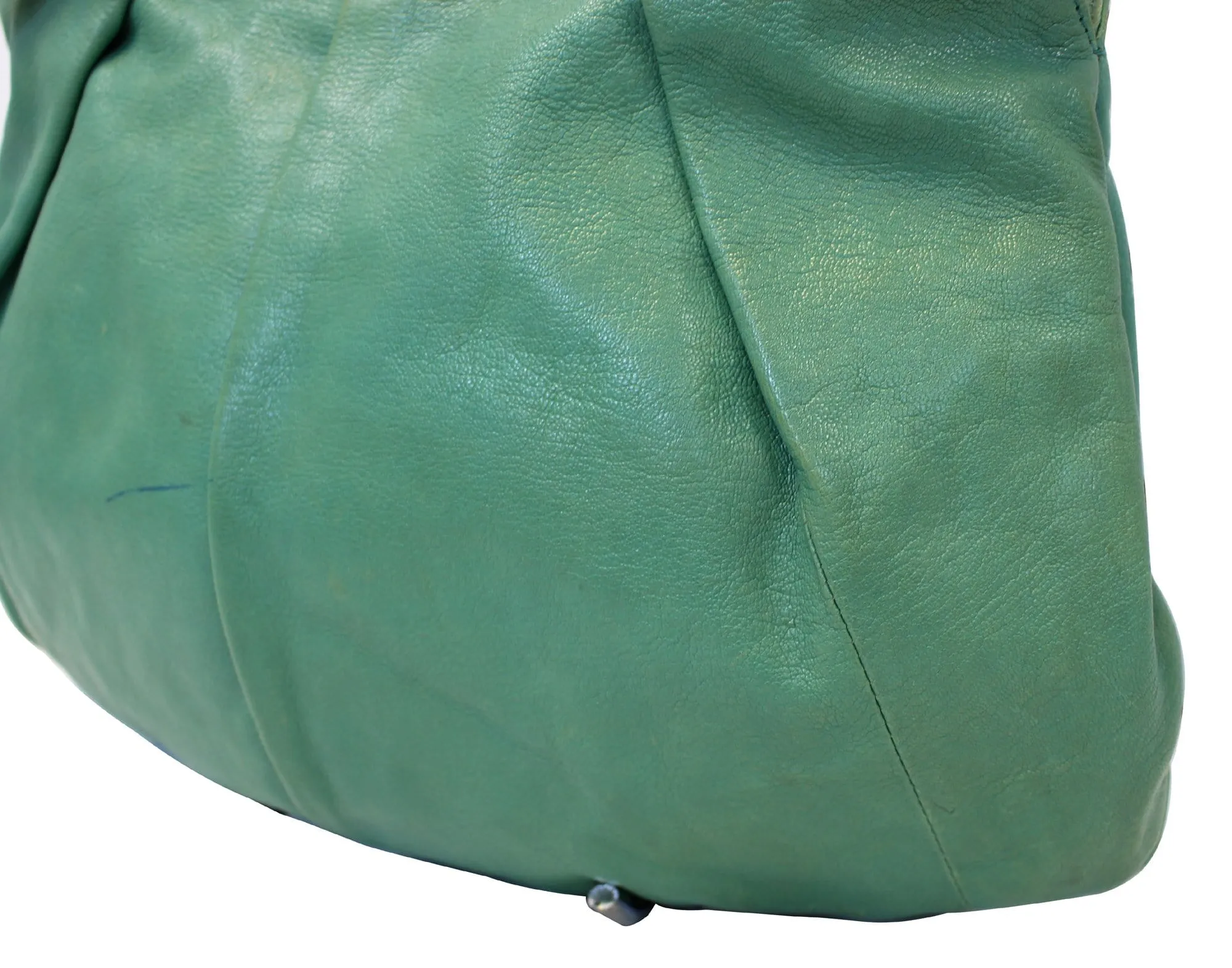 GUCCI Green Leather Bamboo Top Handle Shoulder Bag 124293