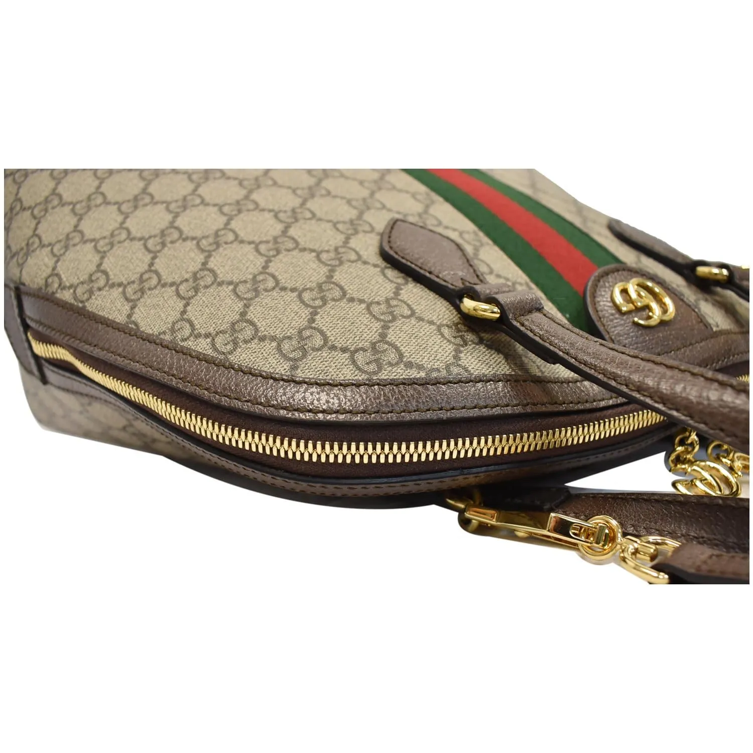 GUCCI Ophidia GG Canvas Medium Top Handle Shoulder Bag Beige 524533